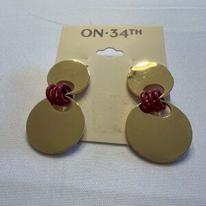 Pink and Gold Geometric Drop Earrings